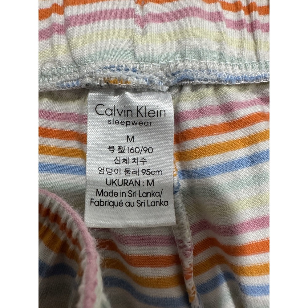 Calvin Klein Sleepwear Shorts Women's Size Medium Multicolor Striped Drawstring - Picture 3 of 6